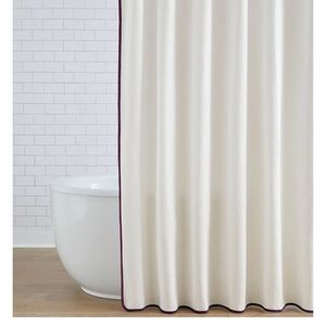 Southern Living Gordon Dunning Stratton Velvet Trimmed Waffle Shower Cur…